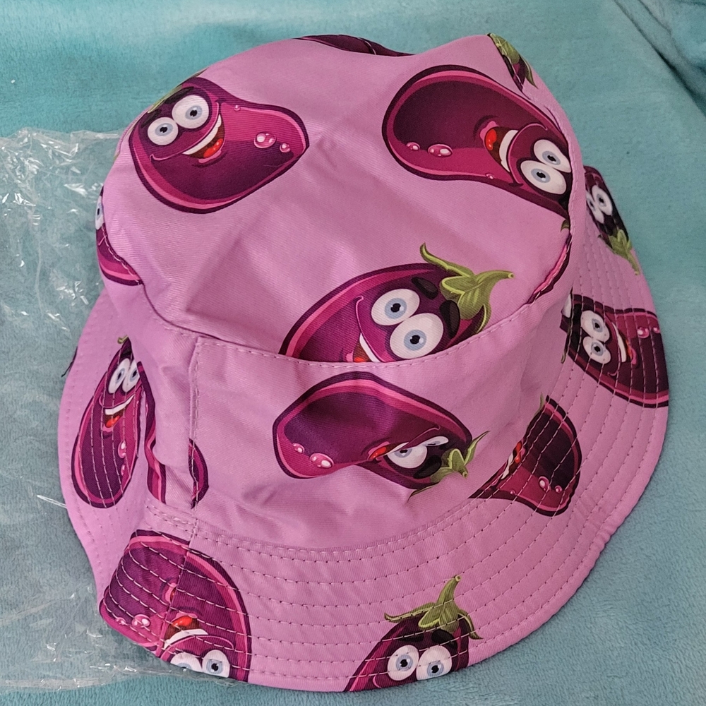 Adult Purple Eggplant Bucket Hat 8 In - Picture 2 of 3